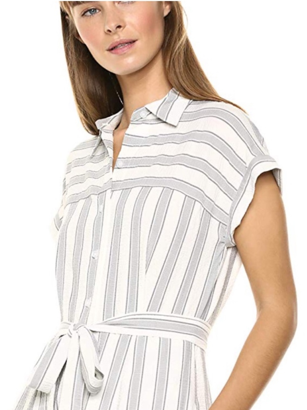 Calvin Klein Gauze Striped Maxi Shirtdress 18W - Picture 2 of 11